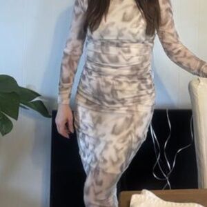 Brand new express brown tan green dress